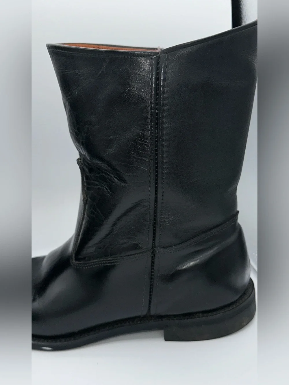 Bates Floataways Mid Calf Boots Tactical 9.5 Black Leather Pull On Vintage  AA23